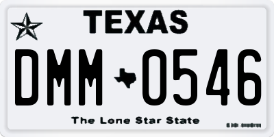 TX license plate DMM0546
