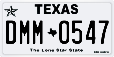 TX license plate DMM0547