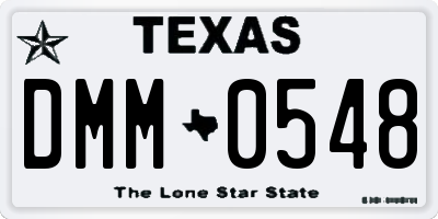 TX license plate DMM0548