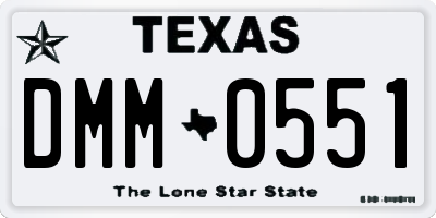TX license plate DMM0551