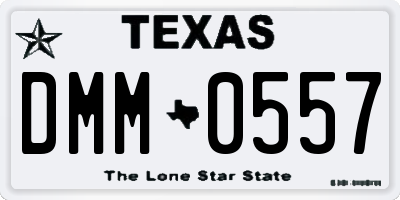 TX license plate DMM0557
