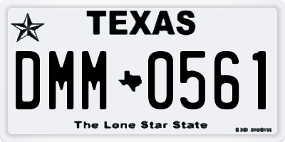 TX license plate DMM0561