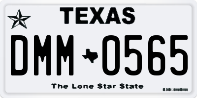 TX license plate DMM0565