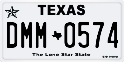 TX license plate DMM0574