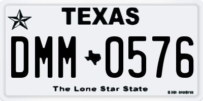 TX license plate DMM0576