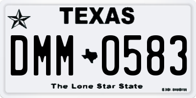 TX license plate DMM0583