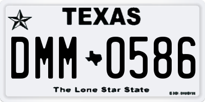 TX license plate DMM0586