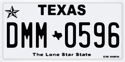 TX license plate DMM0596