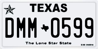 TX license plate DMM0599
