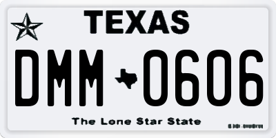 TX license plate DMM0606