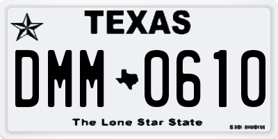 TX license plate DMM0610