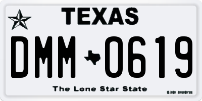 TX license plate DMM0619