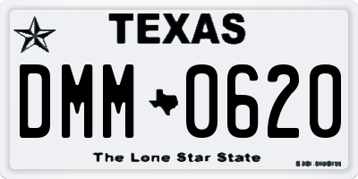 TX license plate DMM0620