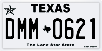 TX license plate DMM0621