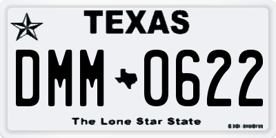 TX license plate DMM0622