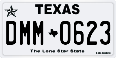 TX license plate DMM0623