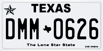 TX license plate DMM0626
