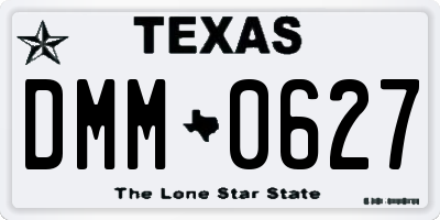 TX license plate DMM0627