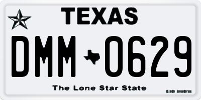 TX license plate DMM0629
