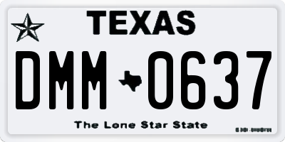 TX license plate DMM0637