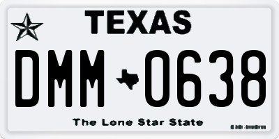 TX license plate DMM0638