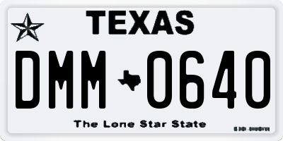 TX license plate DMM0640