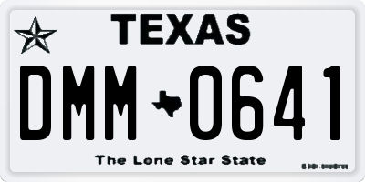TX license plate DMM0641