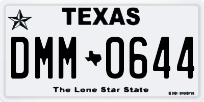 TX license plate DMM0644