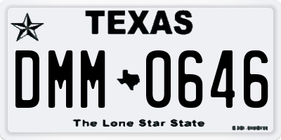 TX license plate DMM0646