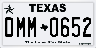 TX license plate DMM0652