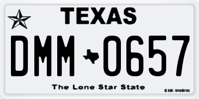 TX license plate DMM0657