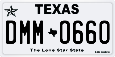 TX license plate DMM0660