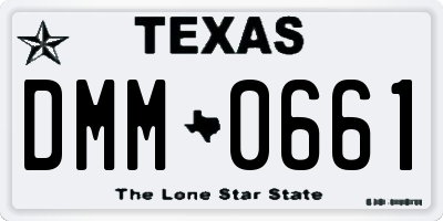 TX license plate DMM0661
