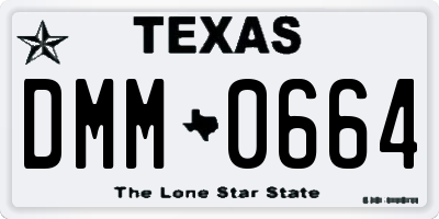 TX license plate DMM0664