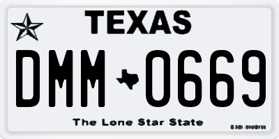 TX license plate DMM0669