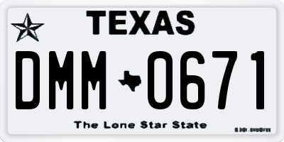 TX license plate DMM0671
