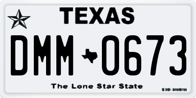 TX license plate DMM0673