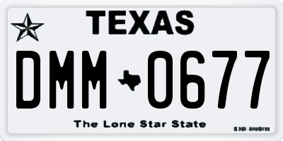 TX license plate DMM0677