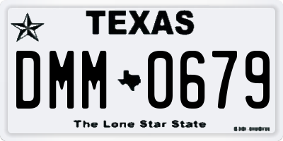 TX license plate DMM0679