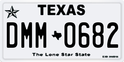 TX license plate DMM0682
