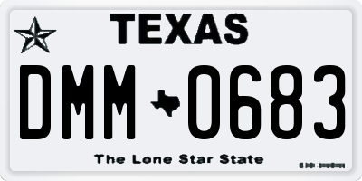 TX license plate DMM0683