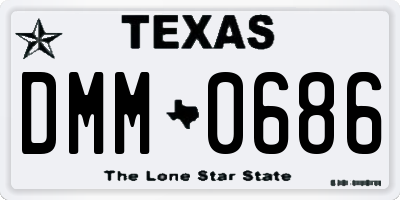 TX license plate DMM0686