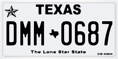 TX license plate DMM0687