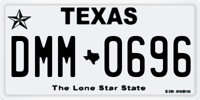 TX license plate DMM0696