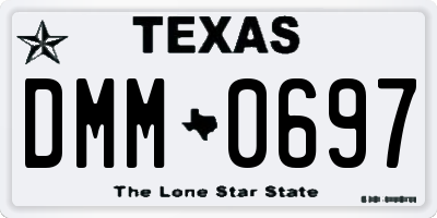 TX license plate DMM0697