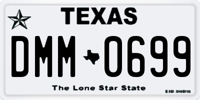 TX license plate DMM0699