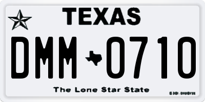 TX license plate DMM0710
