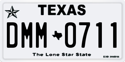 TX license plate DMM0711