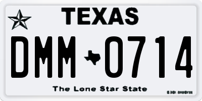 TX license plate DMM0714