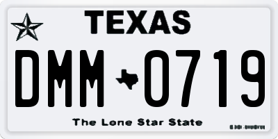 TX license plate DMM0719